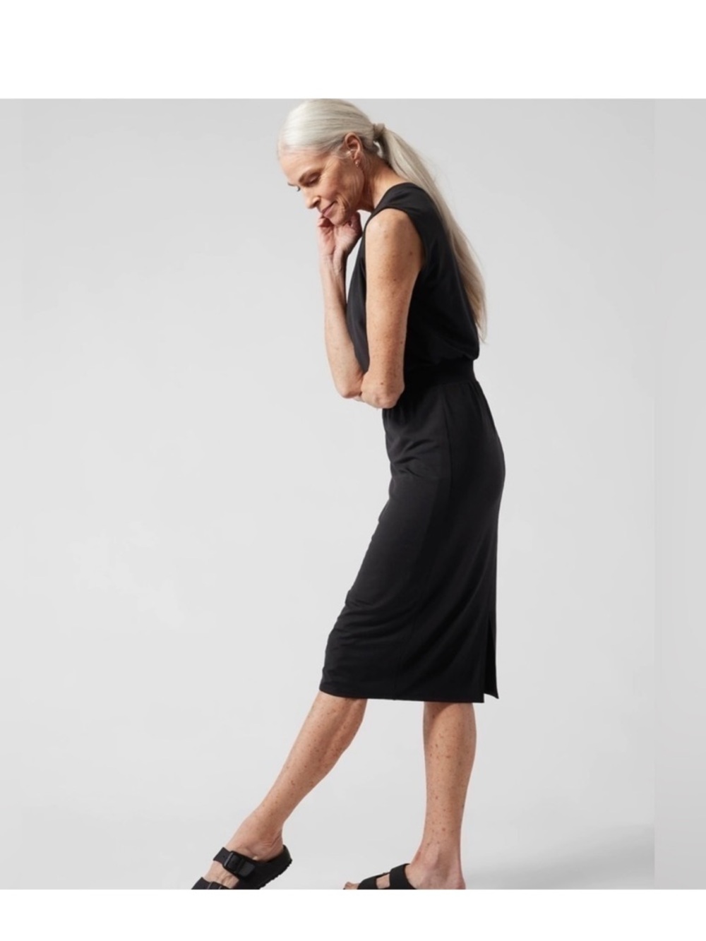 Athleta Santorini Cinch Dress in Black Size XS - Picture 2 of 11